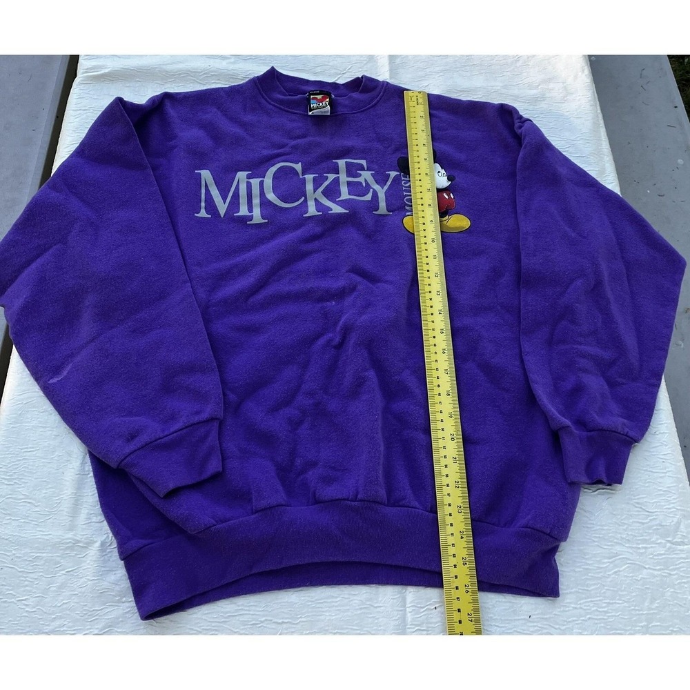 Vintage Mickey Unlimited Purple Sweatshirt XL Brazos Sportswear Disney Crewneck - Picture 6 of 9